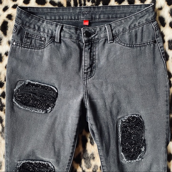 Sparkle ripped black skinny jeans - Picture 2 of 6